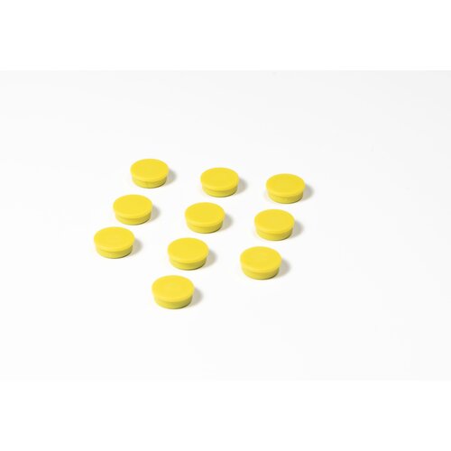 Ronde gele memo magneten, 25 mm. 