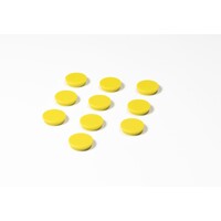Ronde gele memo magneten met een diameter van 30 mm. | 10 stuks