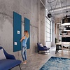 Smit-Visual Prikbord Bulletin frameloos kleur blauw-2214 , afmeting 120 x 200 cm.