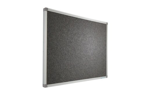 Prikbord Camira-stof grijs, 120 x 180 cm. 