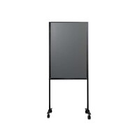thumb-Dubbelzijdig mobiel krijtbord met zwart frame 120 x 75 cm.-1