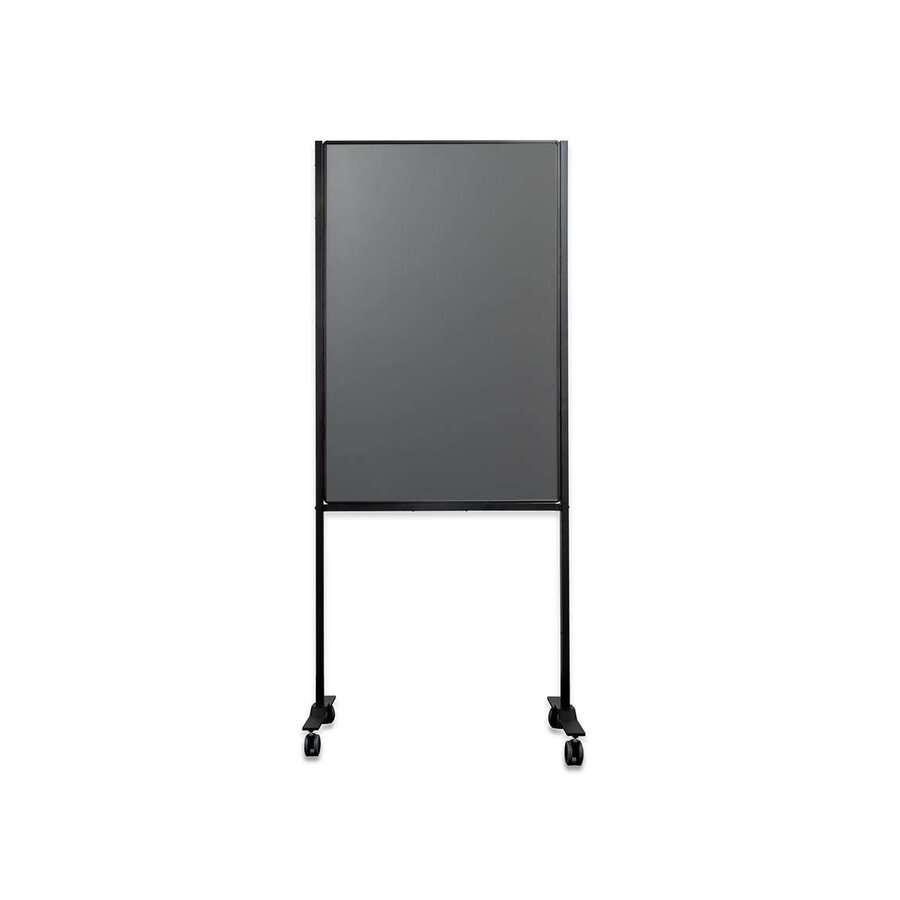 Dubbelzijdig mobiel krijtbord met zwart frame 120 x 75 cm.-1