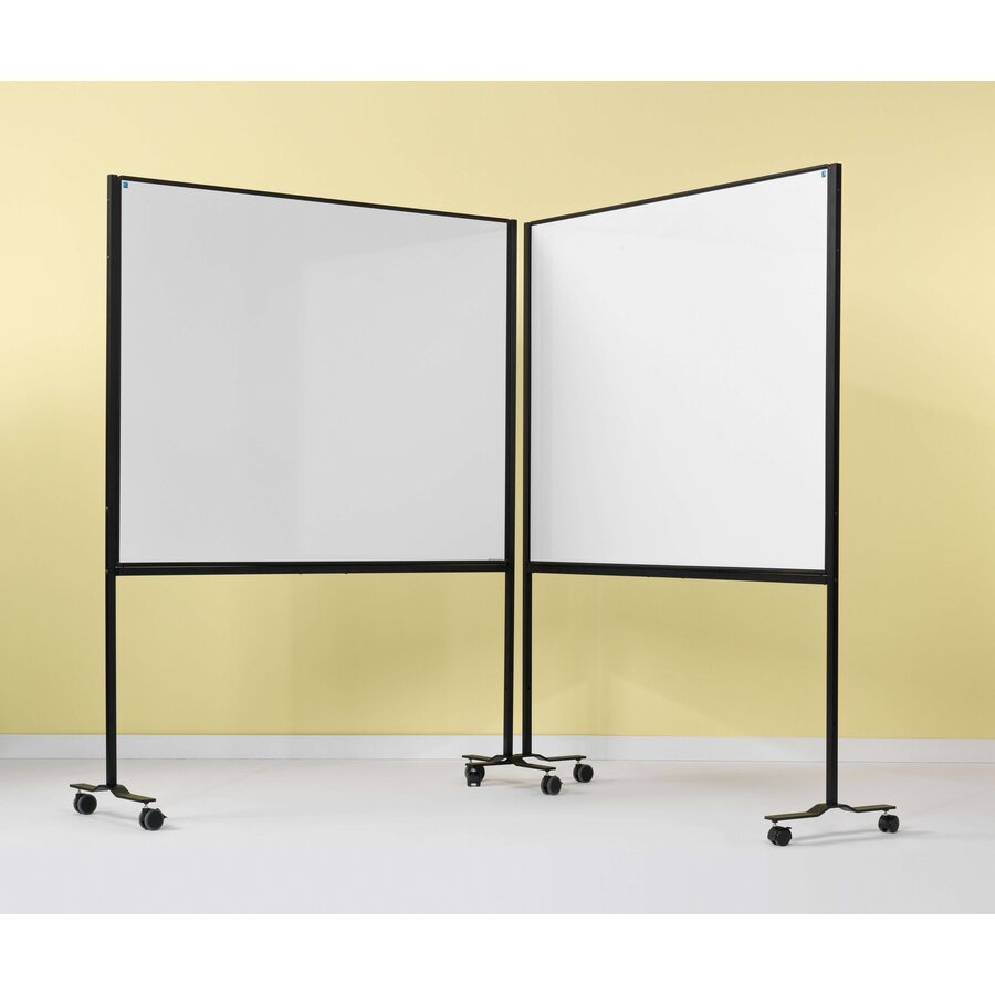 Dubbelzijdig mobiel krijtbord met zwart frame 120 x 75 cm.-4