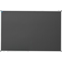 thumb-Krijtbord grijs emailstaal met zwart aluminium Softline profiel, 90 x 120 cm-1