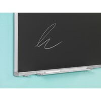 thumb-Krijtbord grijs emailstaal met zwart aluminium Softline profiel, 120 x 240 cm-5
