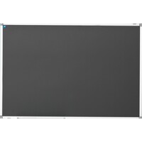 thumb-Krijtbord grijs emailstaal met zwart aluminium Softline profiel, 120 x 240 cm-2