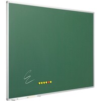 thumb-Krijtbord van groen emailstaal met aluminium Softline profiel, 120 x 240 cm.-1
