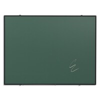 thumb-Krijtbord van groen emailstaal met zwart Softline profiel, 90 x 120 cm-1