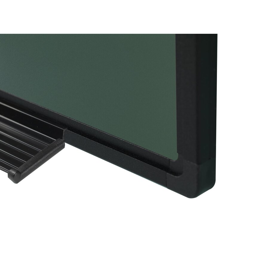 Krijtbord van groen emailstaal met zwart Softline profiel, 120 x 240 cm-3