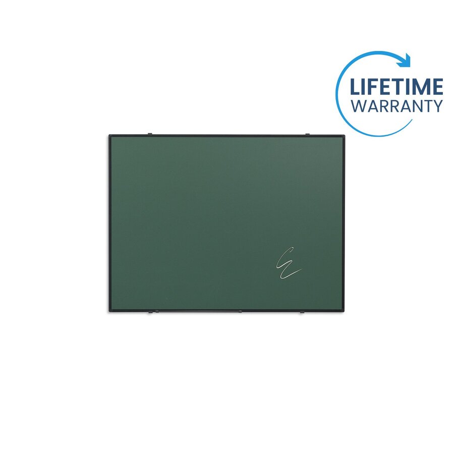 Krijtbord van groen emailstaal met zwart Softline profiel, 120 x 240 cm-1