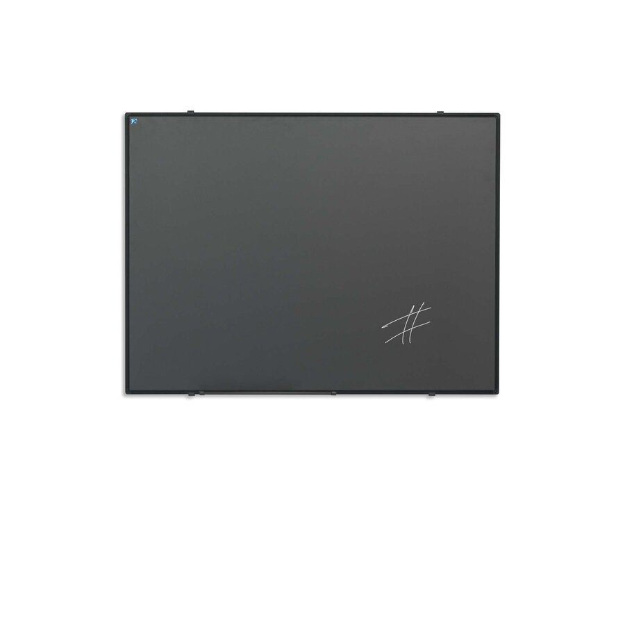 Krijtbord grijs emailstaal met zwart aluminium Softline profiel, 90 x 120 cm.-2