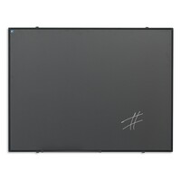 thumb-Krijtbord grijs emailstaal met zwart aluminium Softline profiel, 90 x 120 cm.-1