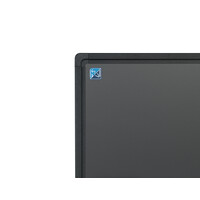 thumb-Krijtbord grijs emailstaal met zwart aluminium Softline profiel, 90 x 120 cm.-4