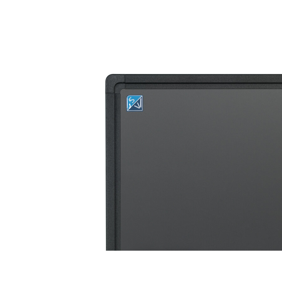 Krijtbord grijs emailstaal met zwart aluminium Softline profiel, 90 x 120 cm.-4