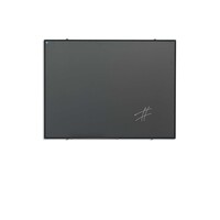 thumb-Krijtbord grijs emailstaal met zwart aluminium Softline profiel, 100 x 100 cm.-2