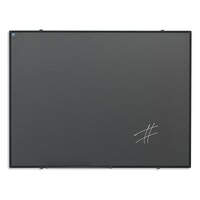 thumb-Krijtbord grijs emailstaal met zwart aluminium Softline profiel, 120 x 240 cm.-1