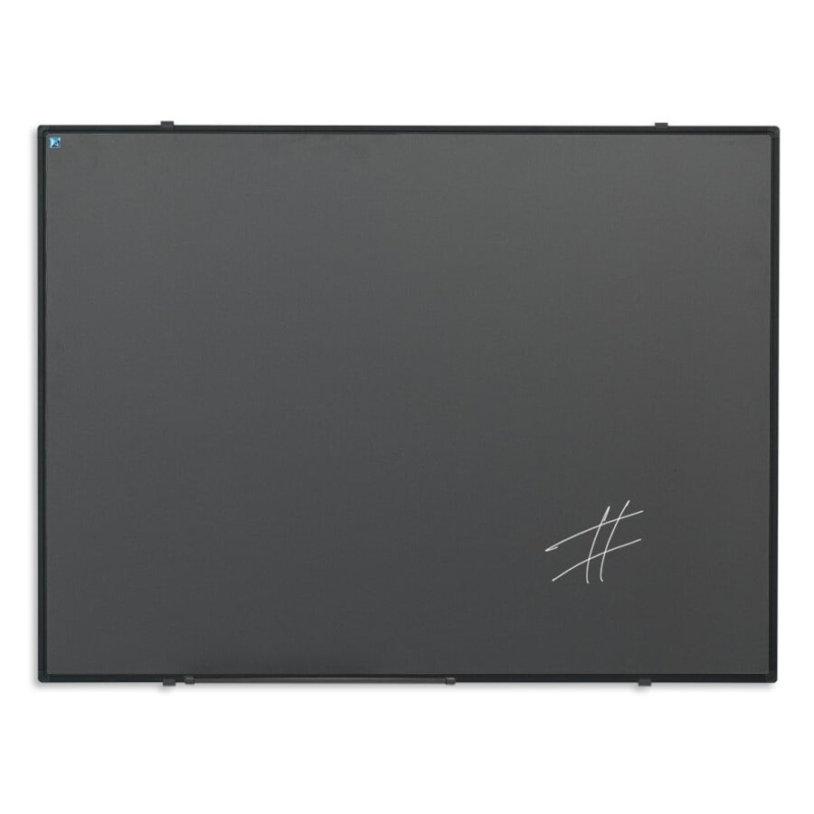 Krijtbord grijs emailstaal met zwart aluminium Softline profiel, 120 x 240 cm.-1