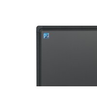 thumb-Krijtbord grijs emailstaal met zwart aluminium Softline profiel, 120 x 240 cm.-4