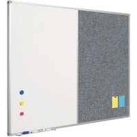 thumb-Combibord, Camira prikbord en email whiteboard met blank Softline profiel, afmeting 60 x 90 cm.-1