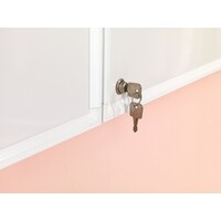thumb-Afsluitbare kast met whiteboard, flipover en projectiescherm 4:3, 120 x 165 cm.-8