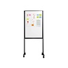 Smit-Visual Verrijdbaar dubbelzijdig wit emailstalen whiteboard in zwart frame met wielen, afmeting: 120 x 75 cm.