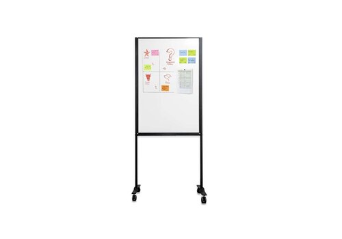 2 Zijdig whiteboard met zwart onderstel 