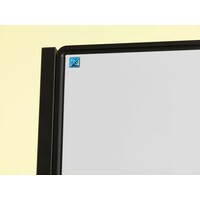 thumb-Verrijdbaar dubbelzijdig wit emailstalen whiteboard in zwart frame met wielen, afmeting: 120 x 75 cm.-3