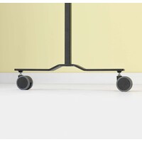 thumb-Verrijdbaar dubbelzijdig wit emailstalen whiteboard in zwart frame met wielen, afmeting: 120 x 75 cm.-6