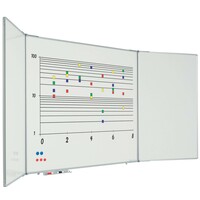 thumb-Vijfvlaks wit emailstalen dubbelzijdig whiteboard, inklapbaar. Afmeting: 90 x 120 cm..-1