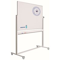 thumb-Kantelbaar dubbelzijdig wit emailstalen whiteboard met onderstel, afmeting: 90 x 120 cm.-1