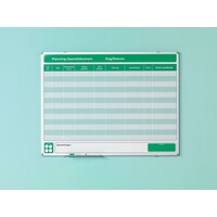 thumb-Whitebord van gelakt staal met eigen bedrukking en 8 mm. Softline profiel, afmeting: 100 x 150 cm.-4