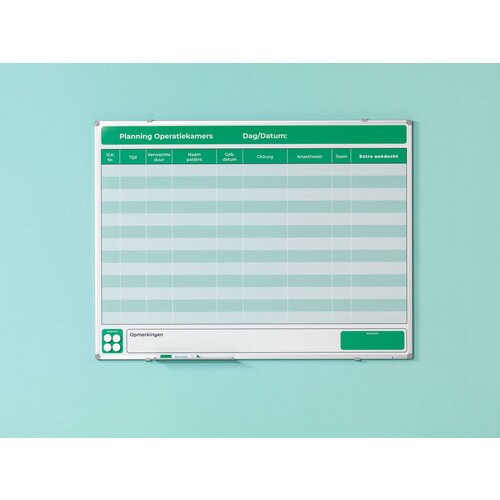 Whiteboard bedrukt naar eigen ontwerp 