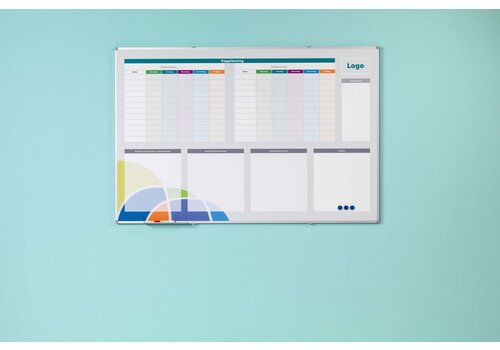 Whiteboard bedrukt naar eigen ontwerp 