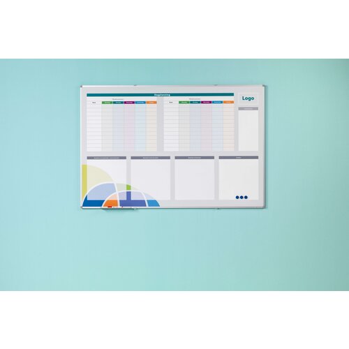 Whiteboard bedrukt naar eigen ontwerp 