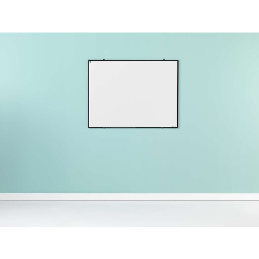 Whiteboard van wit emailstaal met zwart Softline profiel, afmeting: 100 x 150 cm.-1