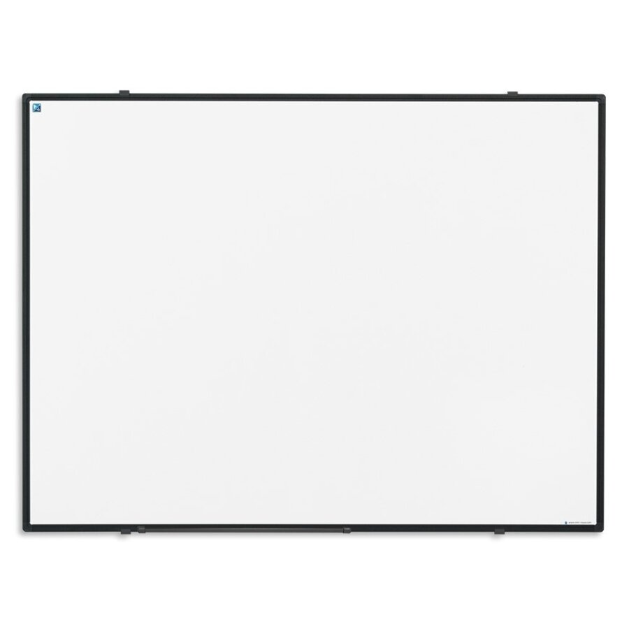 Whiteboard van wit emailstaal met zwart Softline profiel, afmeting: 100 x 200 cm.-2