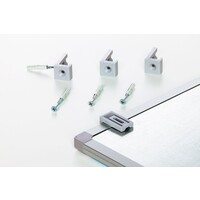 thumb-Whiteboard van wit gelakt staal met aluminium kleurig Softline profiel, 90 x 120 cm.-4