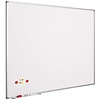 Smit-Visual Whiteboard van wit gelakt staal met aluminium kleurig Softline profiel, 100 x 150 cm.