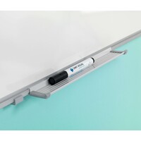 thumb-Whiteboard van wit gelakt staal met aluminium kleurig Softline profiel, 100 x 150 cm.-2
