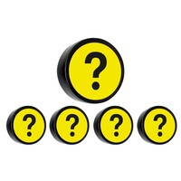 Memo magneet geel met het symbool "Vraagteken" set van 5 stuks en een diameter 35 mm.