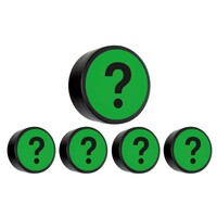 Memo magneet groen met het symbool "Vraagteken" set van 5 stuks. Diameter 35 mm.