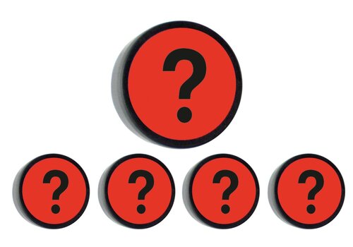 Memo magneet rood  Vraagteken 