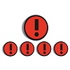 Smit-Visual Memo magneet rood met het symbool "Uitroepteken" set van 5 stuks. Diameter 35 mm.