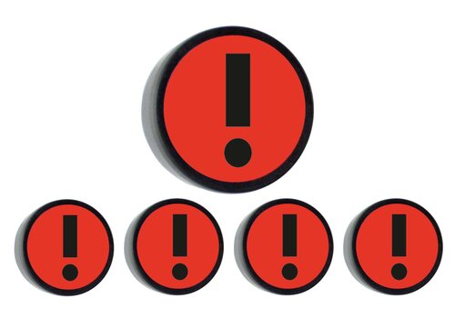 Memo magneet rood  Uitroepteken 