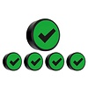 Smit-Visual Memo magneet groen met het symbool "Check" set van 5 stuks. Diameter 35 mm.
