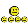 Smit-Visual Memo magneet geel met het symbool "Smiley" set van 5 stuks. Diameter 35 mm.