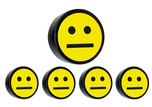 Memo magneet geel "Smiley" 