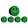 Smit-Visual Memo magneet groen met het symbool "Smiley" set van 5 stuks. Diameter 35 mm.