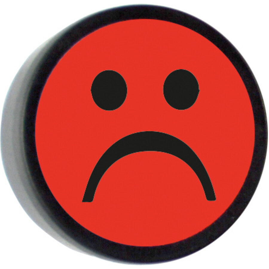 Memo magneet rood, met het symbool "Smiley" set van 5 stuks. Diameter 35 mm.-2