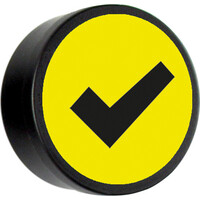 thumb-Memo magneet geel met het symbool "Check" set van 5 stuks. Diameter 35 mm.-2
